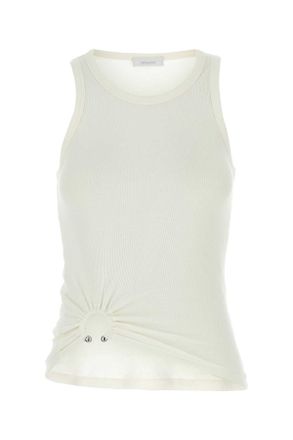 Paco Rabanne White Stretch Cotton Tank Top