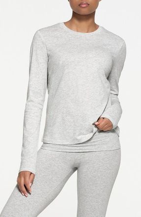SKIMS Relaxed Long Sleeve T-Shirt in Light Heather Grey at Nordstrom, Size X-Small Regular