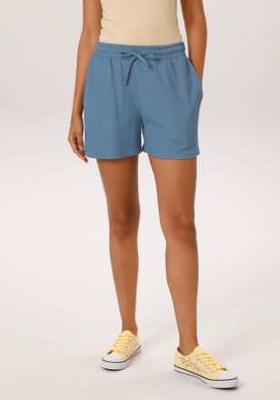 Aniston Shorts ANISTON CASUAL, Damen, Gr. 34, N-Gr, blau, Web, Obermaterial: 98% Polyester, 2% Elasthan, Strukturmuster, unifarben, figurumspielend kurz, Hose