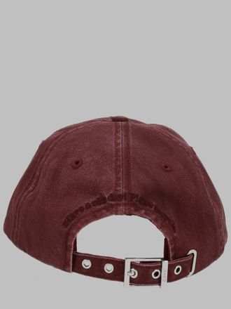 Ganni B3020267_431 Embroidered Logo Baseball Cap - Burgundy