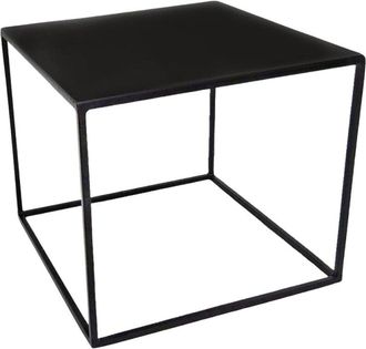Decoclico Mesa auxiliar cuadrada de metal negro mate