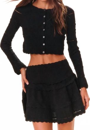 LoveShackFancy Colella Knit Mini Skirt In Black