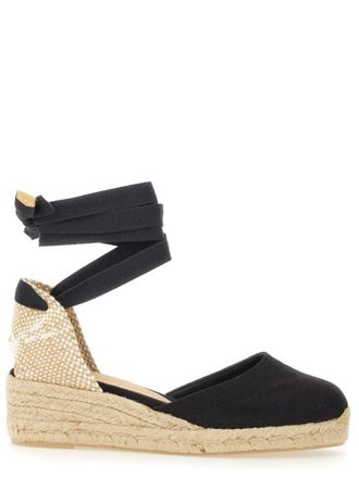 Castaner Black Lace-up Wedges