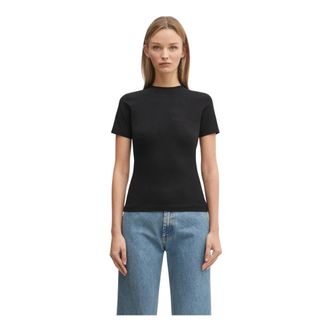 VETEMENTS Logo Fitted T-Shirt - Dames - Tops - Zwart - Maat: XS Katoen