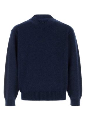 Prada Cashmere Crew-Neck Sweater - Navy