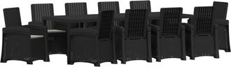 vidaXL Conjunto De Comedor De Jard&iacute;n 11 Uds. Antracita Y Gris Claro Pp Vidaxl