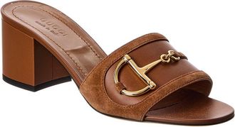 Gucci Horsebit Suede & Leather Sandal