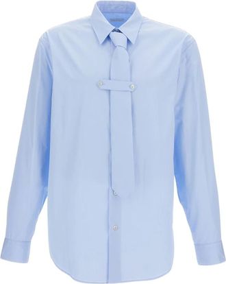 Dries Van Noten Overhemden, Heren, Blauw, M, Katoen, Klassiek Overhemd met Lange Mouwen