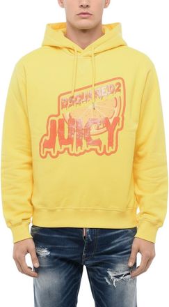 Dsquared2 Yellow Regular Graphic Hoodie
