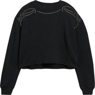 Rag & Bone Womens Vintage Terry Studded Pullover Sweater