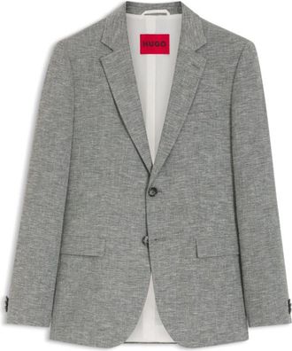 HUGO BOSS Extra-slim-fit jacket in performance sharkskin