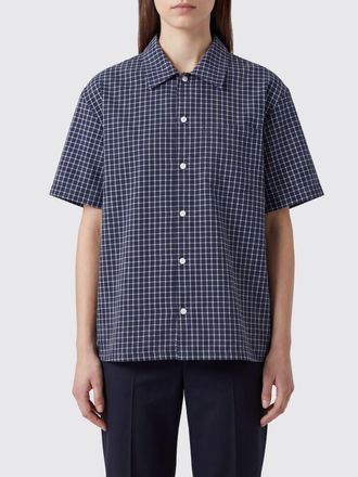 Dunst Check Pattern Cotton-Blend Shirt with Patch Pocket and Dropped Shoulders