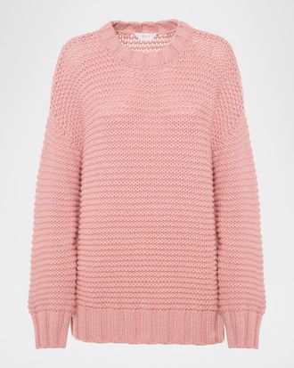 Malo Emma Cashmere Chainette Knit Crewneck Sweater