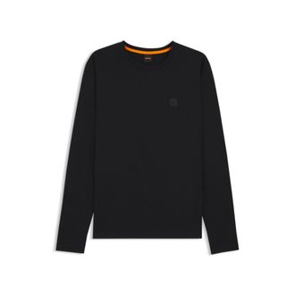 BOSS Long-sleeve cotton T-shirt with logo patch