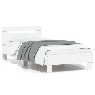 Berkfield Home Bed Frame without Mattress with Headboard White 90x190 cm Single