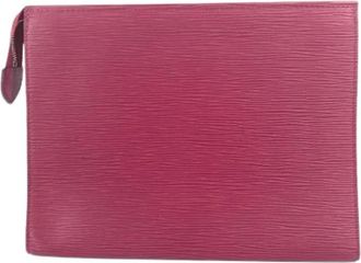 Louis Vuitton Pre-owned Clutch Bag Pouch - Dames - Vintage Clutch - Roze - ONE Size - Leer - Vintage