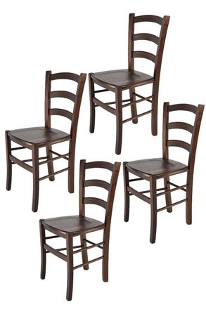 Tommychairs Tommychairs Set 4 Sillas Venice En Madera De Haya Color Nuez