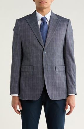 Elie Tahari Slim Fit Tonal Windowpane Plaid Blazer in Blue at Nordstrom Rack, Size Xx-Large