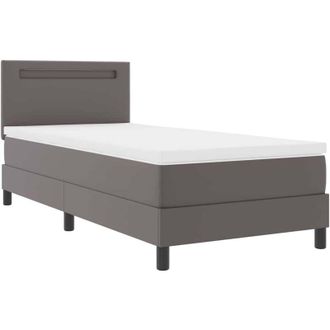 vidaXL Vidaxl - Cama Tipo Box Spring Con Colch&oacute;n Gris Y Blanco 90 X 200 Cm