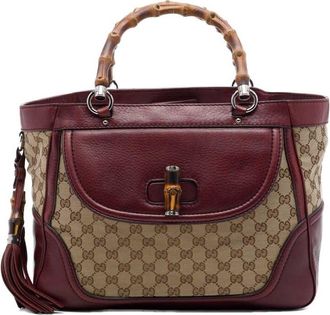 Gucci Pre-owned Gucci Medium GG Canvas New Bamboo Tassel Tote Ladies 1A6E6N63JMDSJPUZ