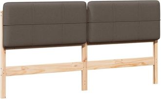 vidaXL Cabecero Tapizado Marr&oacute;n Y Topo 180 Cm Madera De Pino Macizo Vidaxl