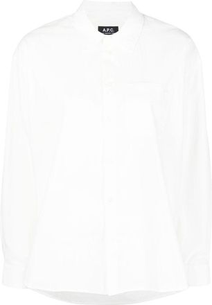 A.P.C. Boyfriend logo-embroidered shirt - women - Cotton - 36 - White