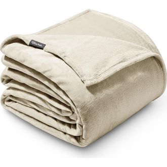 Bare Home Microplush Fleece Blanket in Oyster at Nordstrom, Size X-Large