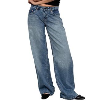 Generic Seraphae Sweatpant Jeans, Sweatpants Jeans for Women, Denim Sweatpants Women Wide Leg High Waist Straight with Pocket (Blue,S)