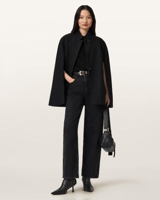 AllSaints Lunis Wool Cape Coat
