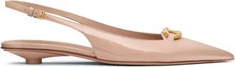 Valentino Garavani 20mm VLogo The Bold Edition ballet flats - women - Patent Calf Leather/Calf Leather/Calf Leather - 36 - Pink