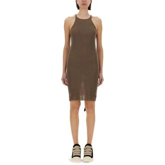 Rick Owens Short Dresses, female, Gray, Size: S Hollywood Racer Back Tank Dress