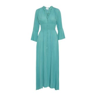 Americandreams Sally Lange Jurk - Dames - Maxi kleedjes - Groen - S - Kleedjes