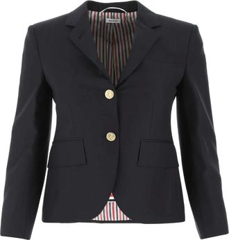 Thom Browne Blazers, female, Blue, Size: 2XS Midnight Blue Wool Blazer