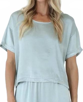 Pj Harlow Bertie Satin Tee In Sage