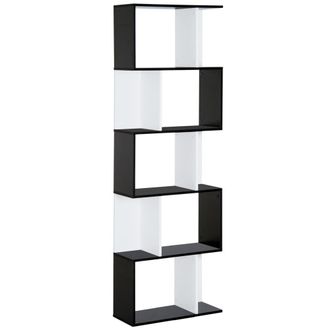 HOMCOM Estanter&iacute;a librer&iacute;a 60x24x184.5 cm negro y blanco
