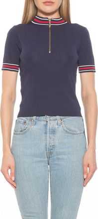 Alexia Admor Phoebe Short Sleeve Turtle Neck Sweater in Navy at Nordstrom Rack, Size X-Small