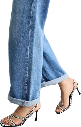 Misspap Zebra Print High Stiletto Heel Strappy Sandals, 6, Zebra