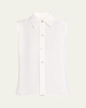 Vince Sleeveless Button-Front Top
