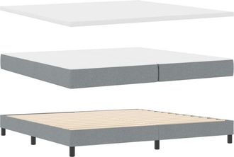 vidaXL Vidaxl - Box Spring Bed with Mattress Light grey 200 x 200 cm