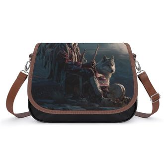 Generic Native USA Chieftans Wolf Crossbody Bags for Women Shoulder Messenger Bag Purse Handbags