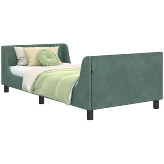 vidaXL Childrens Bed Frame with Headboard Sea Green 90 x 190 cm vidaXL