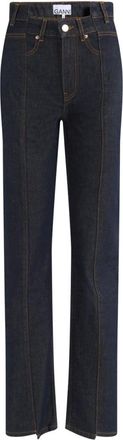 Ganni Jeans, Dames, Blauw, W25, Denim, Slub Denim Fold Jeans