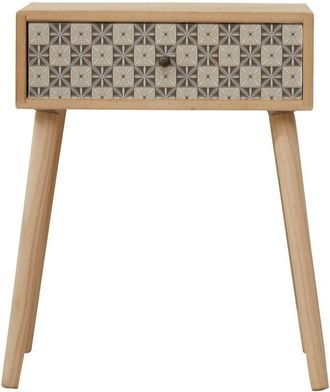 Mobili Rebecca Rebecca Mobili Comodino 1 Cassetto Scandinavo Legno Chiaro Grigio 57x45x30