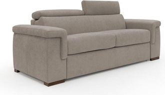 Divani.Store Divani.store - Giunone Sof&aacute; Cama Convertible Con Colch&oacute;n De 18 Cm Y Reposacabezas Reclinables En Tejido Impermeable 240 Cm (mat. 160x197 Cm) Beige