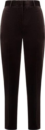 Moorer Sabry Slim Fit High Waist Broeken - Dames - Slim Fit Broeken - Bruin - XS - Katoen - Broeken