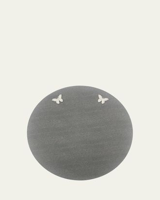 Nomi K Embossed Vegan Leather Placemat with Silver Butterflies