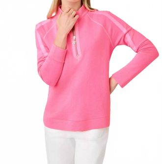 Lilly Pulitzer Ashlee Half-Zip Pullover Sweater In Cherry Blossom Pink