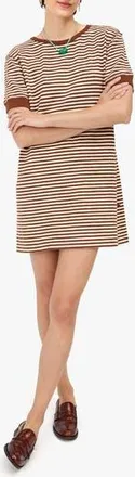 Clare Vivier Le Bateau Stripe Minidress in Cream/Chestnut at Nordstrom Rack, Size X-Small