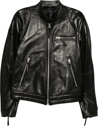 Tom Ford Leren bikerjack - Zwart