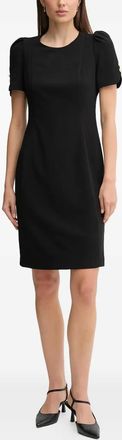 DKNY puff-sleeve button mini dress - Nero